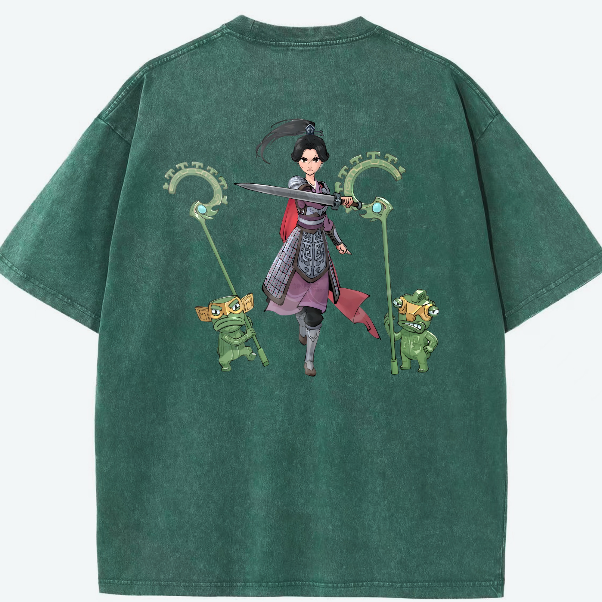 （画像用） Ne Zha 2 ナタ 魔童の大暴れ 綿100% ヴィンテージ風 半袖Tシャツ（背面プリント）
